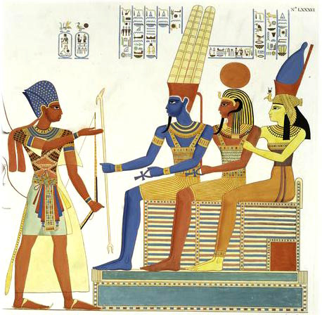 rameses 2 facing amun, khans, mut